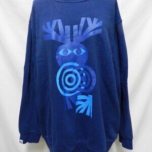 Fielder Bonobos Men Sweatshirt Tribal graphic Crewneck blue Size Sz 2XL XXL